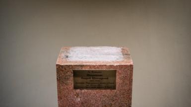 Empty plinths and cabinets now line the large rooms of the National Museum of Lviv