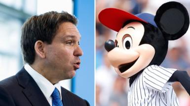 Ron DeSantis and Mickey Mouse