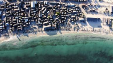 Aerial view of beach in Madagascar