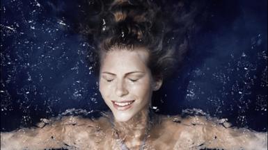 Woman in cold water