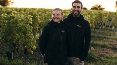 Emma Serner and Andrea Guerra at their vineyard in Sweden