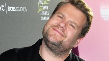 James Corden cocks his head, with a quizzical look on his face