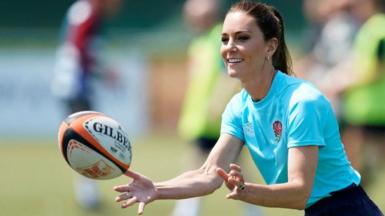 The Princess of Wales playing rugby