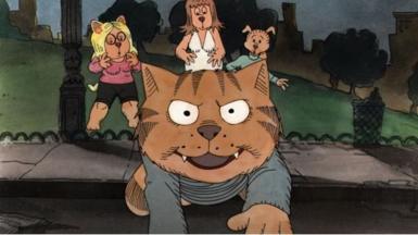 Still from cartoon Fritz the Cat