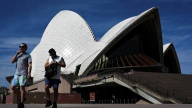 People outside the Sydney Opera House