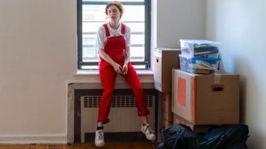 Renter sitting on a windowsill