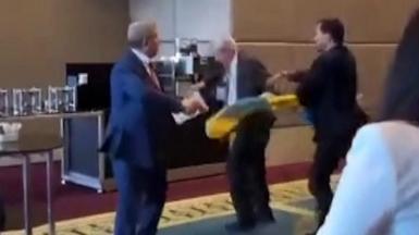 Scuffles over flag