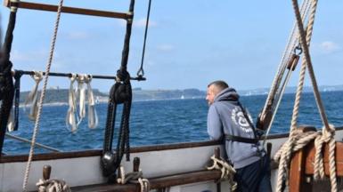Man on board ship