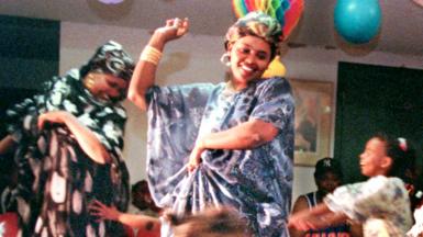 Somalis dancing to Somali music - archive shot