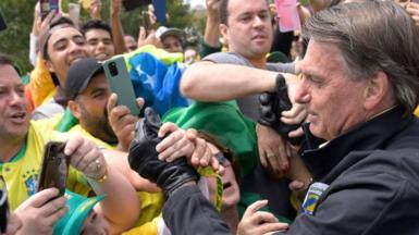 Bolsonaro greets crowds