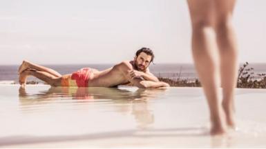 Man lying on a beach