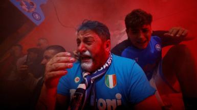 Napoli fans celebrate winning the Serie A - Naples, Italy - May 4, 2023