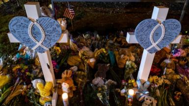 A memorial for those killed in a Nashville, Tennessee shooting