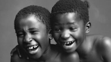 Two young boys smiling