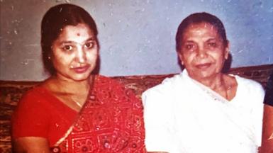 Manju Patel with her mother in 1979