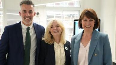 North Yorkshire Mayor David Skaith and West Yorkshire Mayor Tracy Brabin meeting Chancellor Rachel Reeves (right) 