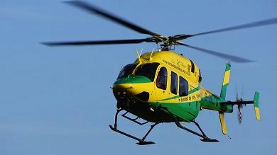 Air ambulance in the sky
