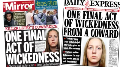 Front pages of Mirror and Daily Express