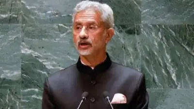 संयुक्त राष्ट्र की आमसभा को संबोधित करते विदेश मंत्री एस जयशंकर.