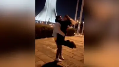 Dancing couple in Tehran