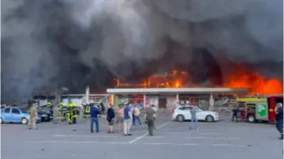 Fore burn for Ukraine mall