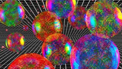 Illustration de bulles dans un multivers