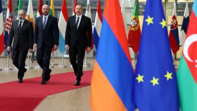 رهبران ارمنستان و جمهوری آذربایجان و اتحادیه اروپا