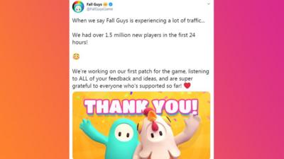Fall Guys Servers Overwhelmed By 1 5 Million Players On Launch Day Cbbc Newsround - crash player roblox