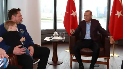 Tesla ile SpaceX'in kurucusu Elon Musk ve Cumhurbaşkanı Recep Tayyip Erdoğan