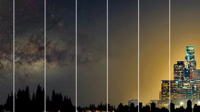 تصویری از درجات مختلف آلودگی نوری