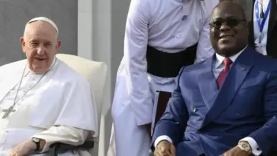 Le pape François et le président Felix Tshisekedi.