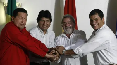 Hugo Chávez, Evo Morales, Lula y Rafael Correa