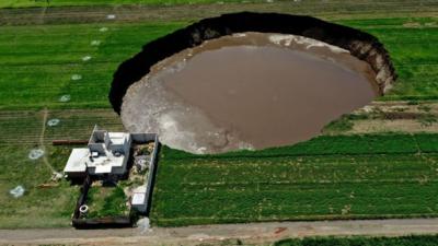 giant sinkhole in water