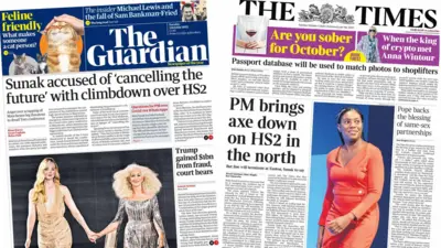 Guardian and Times front pages