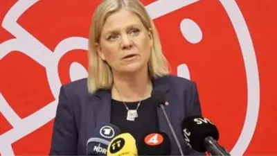 Прем'єр-міністр Швеції Магдалена Андерссон після оприлюднення заяви своєї партії виступила на пресконференції