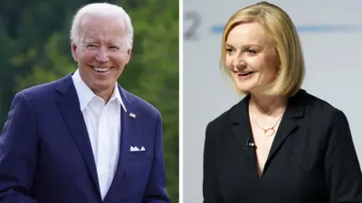 Composite image of Joe Biden and Liz Truss