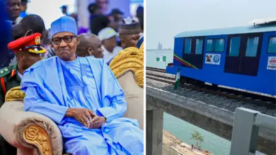 Buhari and Blue Line Train