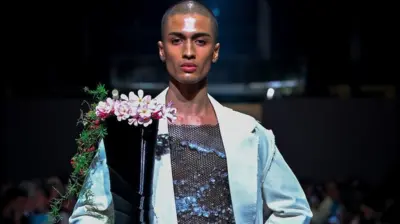 annotated definition synonym Indian model at Lakme Fashion Week