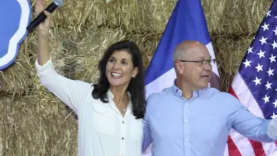 Nikki Haley and her husband Michael campaign in Iowa