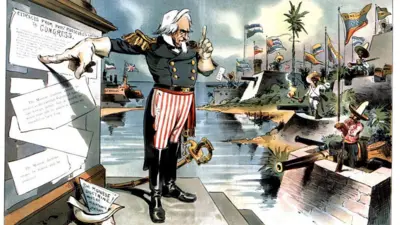 Un dibujo satírico de la doctrina Monroe
