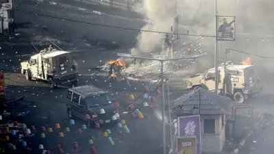 مركبة عسكرية إسرائيلية في جنين ، 3 يوليو / تموز