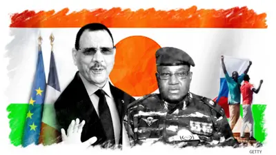 Des acteurs clés de la crise au Niger, le président Mohamed Bazoum et le général Abdourahmane Tchiani, chef des putschistes