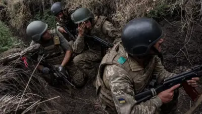 Soldados na guerra entre Rússia e Ucrânia