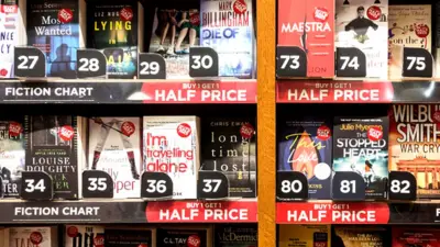 WH Smith bestselling book shelf