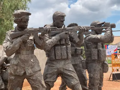 Statue des troupes russes à Bangui, République centrafricaine