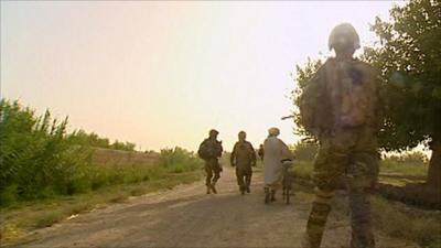 British soldiers with Afghans