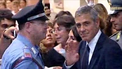 George Clooney outside court