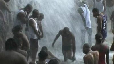 Haitians at the Saut d'Eau waterfall