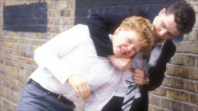 Peter Emmett as Pogo Paterson and Mark Savage as Gripper Stebson