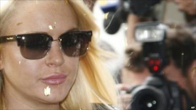 Lindsay Lohan outside court